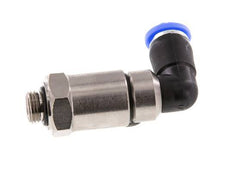Coude 6mm & G1/8'' Joint rapide pivotant Filetages mâle Push-In Laiton nickele/PBT NBR Rotatif