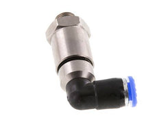 Coude 6mm & G1/8'' Joint rapide pivotant Filetages mâle Push-In Laiton nickele/PBT NBR Rotatif