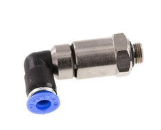 Coude 6mm & G1/8'' Joint rapide pivotant Filetages mâle Push-In Laiton nickele/PBT NBR Rotatif