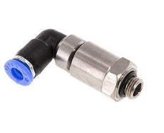 Coude 6mm & G1/8'' Joint rapide pivotant Filetages mâle Push-In Laiton nickele/PBT NBR Rotatif
