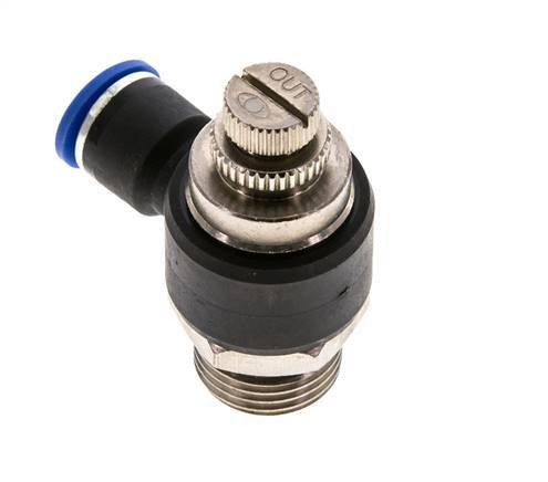 Coude de sortie du compteur du silencieux Flow Control 10 mm - G1/2'' Brass/PA 66