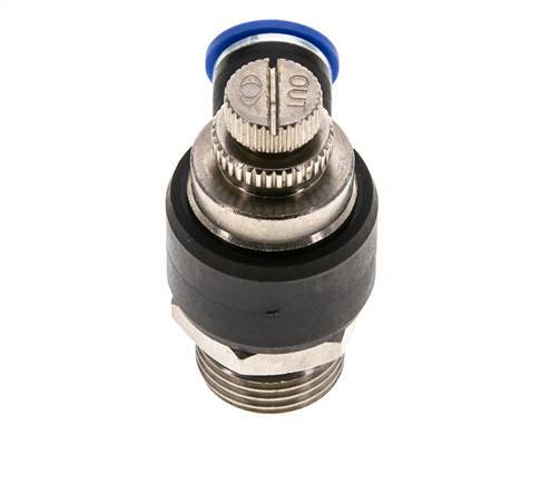 Coude de sortie du compteur du silencieux Flow Control 10 mm - G1/2'' Brass/PA 66