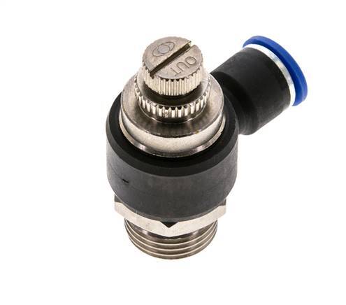 Coude de sortie du compteur du silencieux Flow Control 10 mm - G1/2'' Brass/PA 66