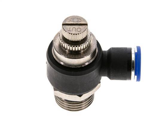 Coude de sortie du compteur du silencieux Flow Control 10 mm - G1/2'' Brass/PA 66