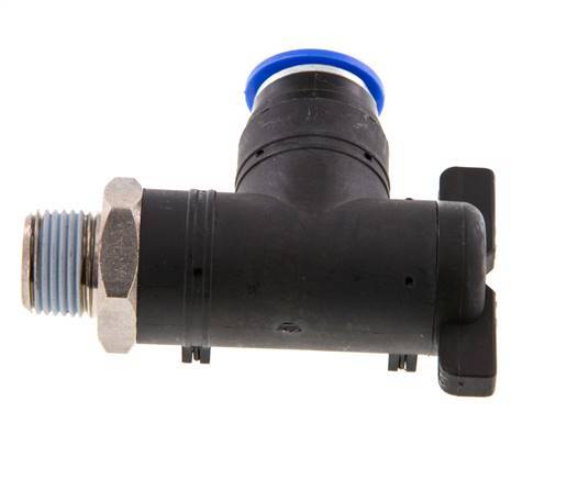 Robinet à bille coudé à 2 voies 12 mm - R3/8'' Plastique/laiton