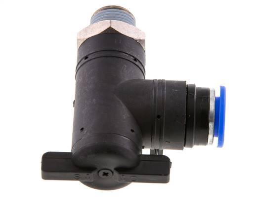 Robinet à bille coudé à 2 voies 12 mm - R3/8'' Plastique/laiton