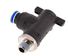 Robinet à bille coudé à 2 voies 10 mm - R1/4'' Plastique/laiton
