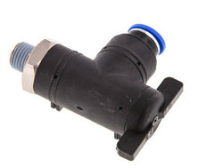 Robinet à bille coudé à 2 voies 10 mm - R1/4'' Plastique/laiton