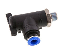 Robinet à bille coudé à 2 voies 10 mm - R1/4'' Plastique/laiton