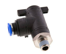 Robinet à bille coudé à 2 voies 10 mm - R1/4'' Plastique/laiton