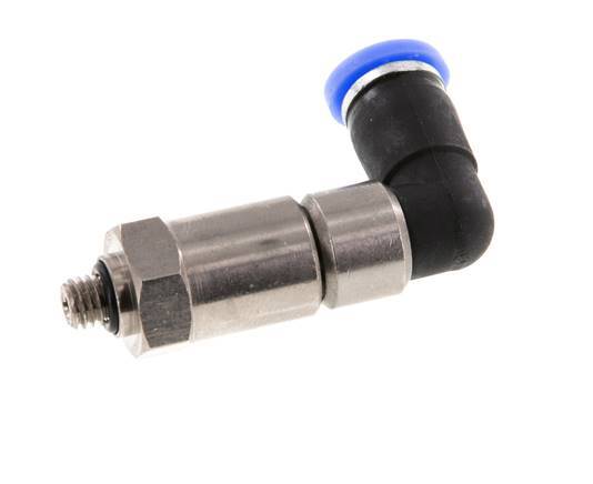 4mm & M5 Elbow Quick Swivel Joint Push-In-Male Threads Nickel-Plated Brass/PBT NBR Rotatable