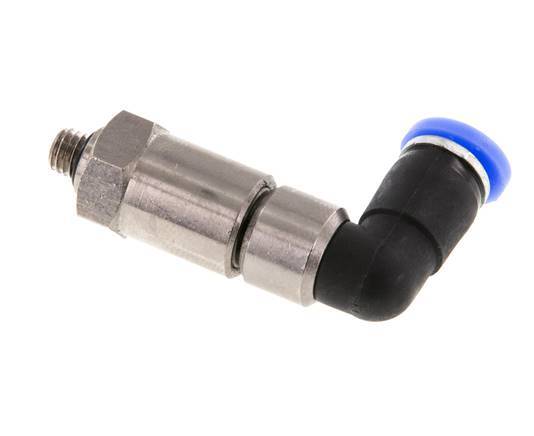 4mm & M5 Elbow Quick Swivel Joint Push-In-Male Threads Nickel-Plated Brass/PBT NBR Rotatable