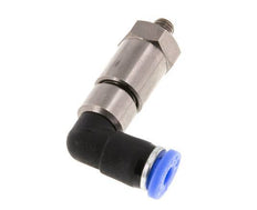 Coude 4mm & M5 Joint rapide pivotant Filets mâles à enfoncer Laiton nickele/PBT NBR Rotatif