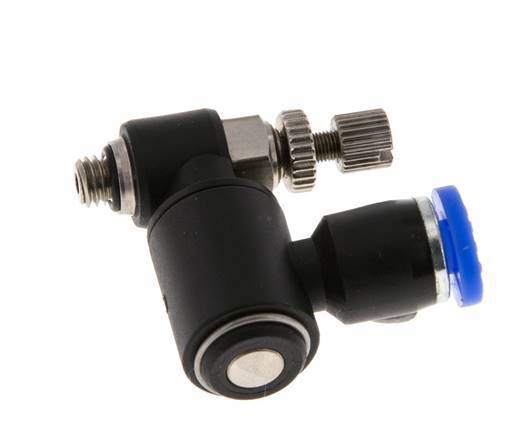 Silencieux Flow Control Meter-Out Rotatif 4 mm - M5 Brass/PA 66