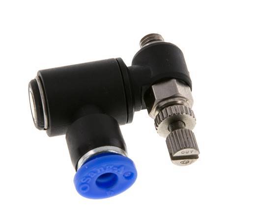 Silencieux Flow Control Meter-Out Rotatif 4 mm - M5 Brass/PA 66