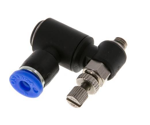 Flow Control Silencer Meter-Out Rotatable 4 mm - M5 Brass/PA 66