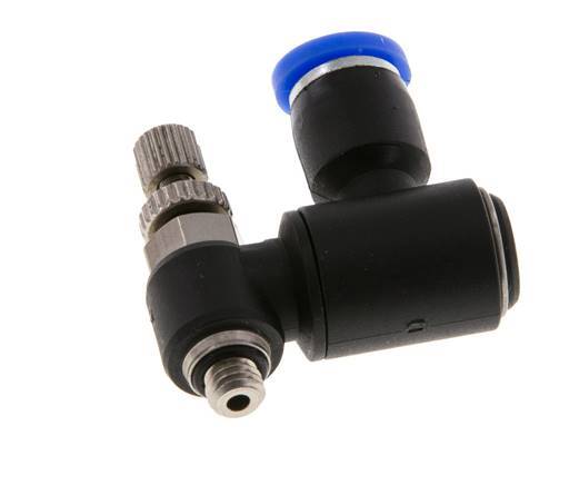 Silencieux Flow Control Meter-Out Rotatif 4 mm - M5 Brass/PA 66
