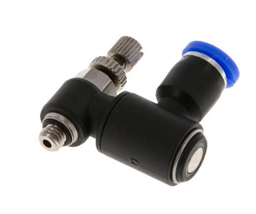 Silencieux Flow Control Meter-Out Rotatif 4 mm - M5 Brass/PA 66