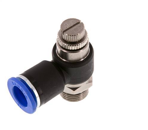 Coude de sortie du compteur du silencieux Flow Control 12 mm - G3/8'' laiton/PA 66
