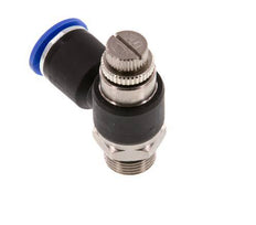 Coude de sortie du compteur du silencieux Flow Control 12 mm - G3/8'' laiton/PA 66