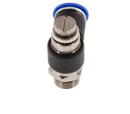 Coude de sortie du compteur du silencieux Flow Control 12 mm - G3/8'' laiton/PA 66