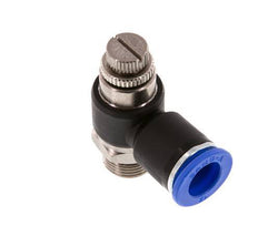 Coude de sortie du compteur du silencieux Flow Control 12 mm - G3/8'' laiton/PA 66