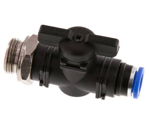 Vanne à boule droite à 2 voies 8 mm - G3/8'' plastique/laiton