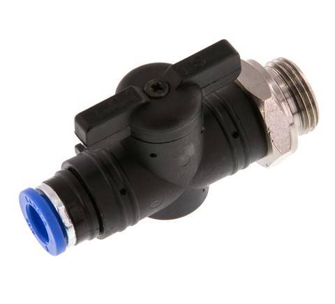 Vanne à boule droite à 2 voies 8 mm - G3/8'' plastique/laiton