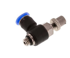 Coude de sortie de compteur du silencieux Flow Control 4 mm - M5 laiton/PBT