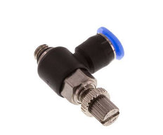 Coude de sortie de compteur du silencieux Flow Control 4 mm - M5 laiton/PBT