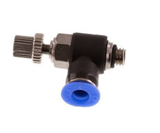 Coude de sortie de compteur du silencieux Flow Control 4 mm - M5 laiton/PBT
