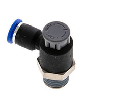 Flow Control Valve Meter-Out Elbow 6 mm - R1/4'' Brass/PA 66 Locknut