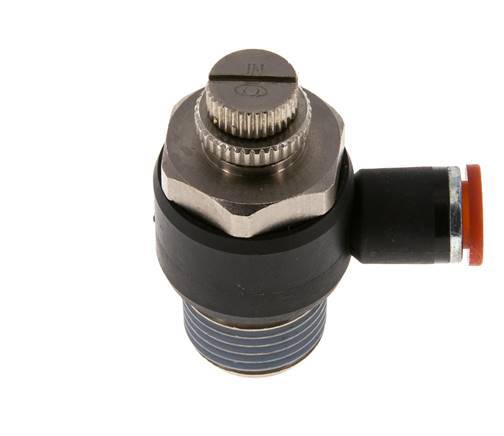 Flow Control Silencer Meter-In Elbow 8 mm - R1/2'' Brass/PA 66