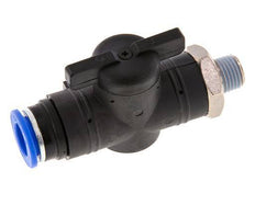Vanne à boule droite à 2 voies 12 mm - R1/4'' plastique/laiton