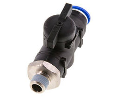 Vanne à boule droite à 2 voies 12 mm - R1/4'' plastique/laiton