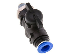 Vanne à boule droite à 2 voies 12 mm - R1/4'' plastique/laiton