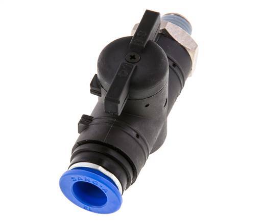 Vanne à boule droite à 2 voies 12 mm - R1/4'' plastique/laiton