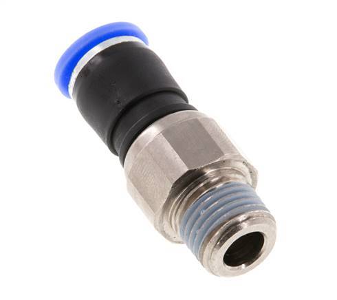 8mm & R1/4'' Joint articulé Filetages mâles à enfoncer Laiton nickelé/PBT NBR Rotatif