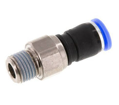 8mm & R1/4'' Joint articulé Filetages mâles à enfoncer Laiton nickelé/PBT NBR Rotatif