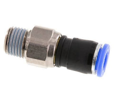 8mm & R1/4'' Joint articulé Filetages mâles à enfoncer Laiton nickelé/PBT NBR Rotatif