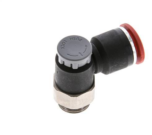 Vanne de régulation de débit Coude d'entrée 12 mm - G3/8'' Laiton/ Contre-écrou PA 66