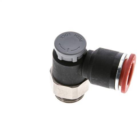 Vanne de régulation de débit Coude d'entrée 12 mm - G3/8'' Laiton/ Contre-écrou PA 66
