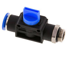 Vanne manuelle d'arrêt à 3/2 voies 12 mm - G3/8'' plastique/laiton Filetage côté ventilation