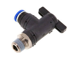 Robinet à bille coudé à 2 voies 8 mm - R1/4'' Plastique/laiton