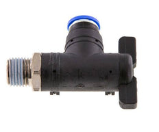 Robinet à bille coudé à 2 voies 8 mm - R1/4'' Plastique/laiton