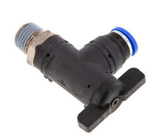 Robinet à bille coudé à 2 voies 8 mm - R1/4'' Plastique/laiton