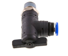 Robinet à bille coudé à 2 voies 8 mm - R1/4'' Plastique/laiton