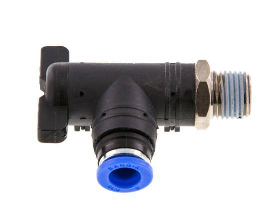 Robinet à bille coudé à 2 voies 8 mm - R1/4'' Plastique/laiton