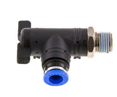 Robinet à bille coudé à 2 voies 8 mm - R1/4'' Plastique/laiton