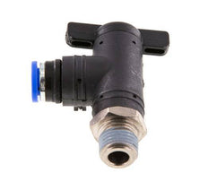 Robinet à bille coudé à 2 voies 8 mm - R1/4'' Plastique/laiton